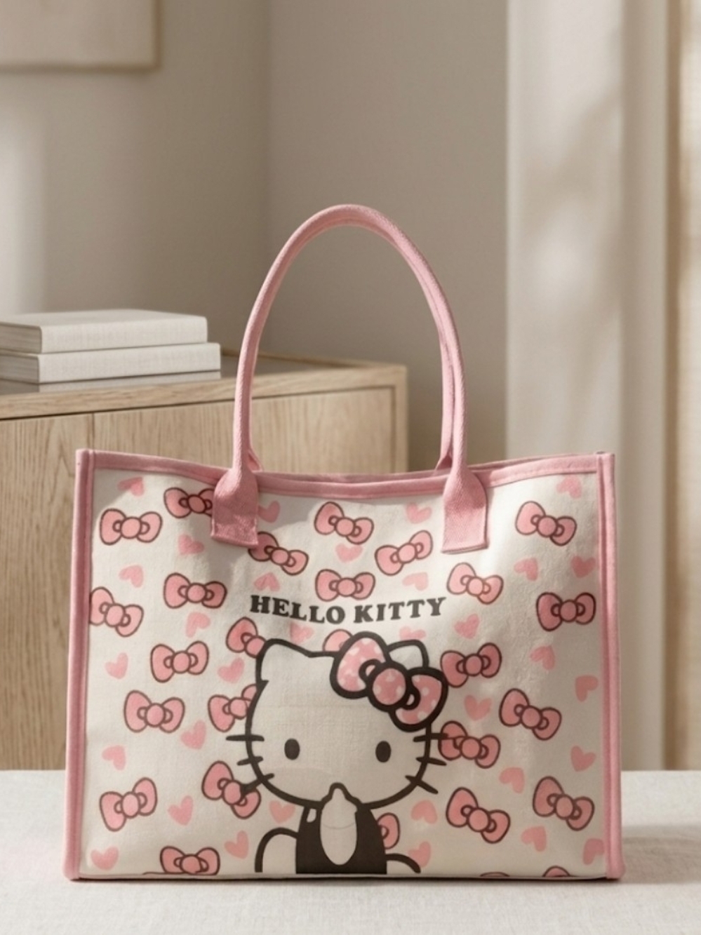 Sanrio Large Hello Kitty Pink Bow Tote Bag NWOT